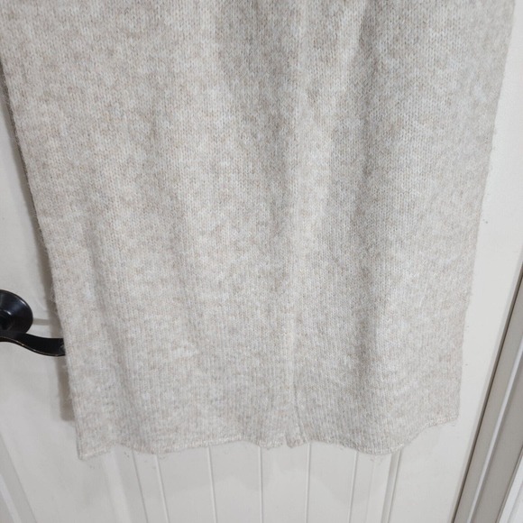 Was & Now Wide Leg Knit Pants Womens M Beige Heathered Acrylic Blend Pull On - Picture 5 of 10